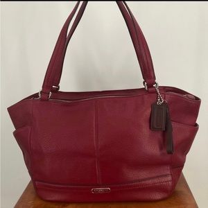 Coach K1321-F23284 Tote Bag Park Leather Carryall Burgundy Handbag Purse